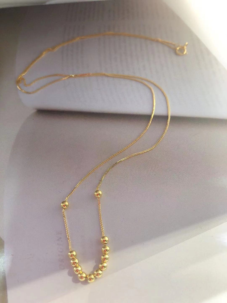 18k Gold bead necklace 3mm