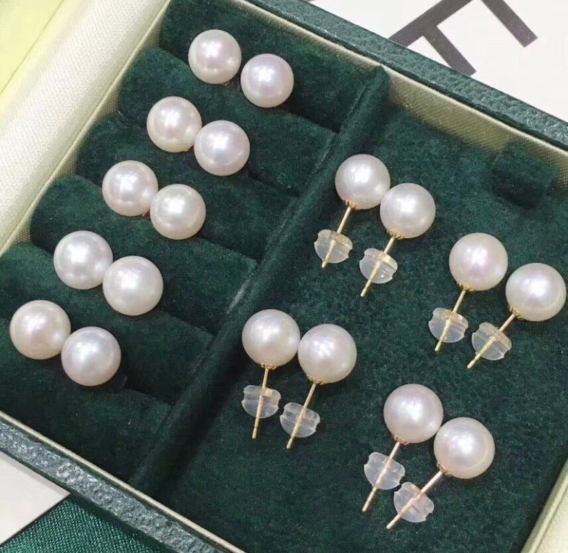 18k natural peals earring 7.5-8mm