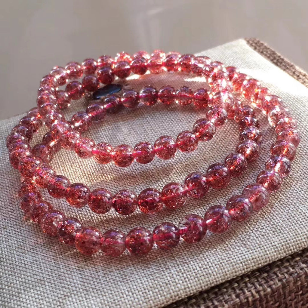 Strawberry crystal beads Bracelet 5.8mm 25.4g