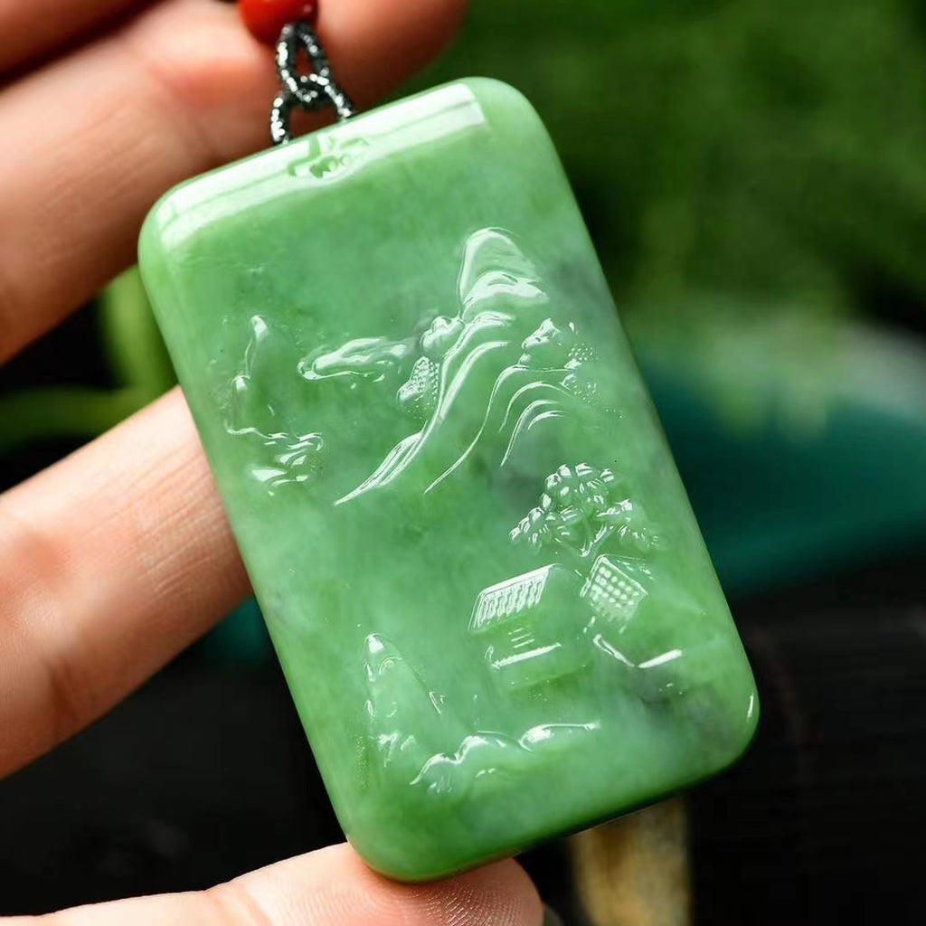 Good luck Hetian jade pendant necklace 56.6*32.6*7.8mm 40.84g