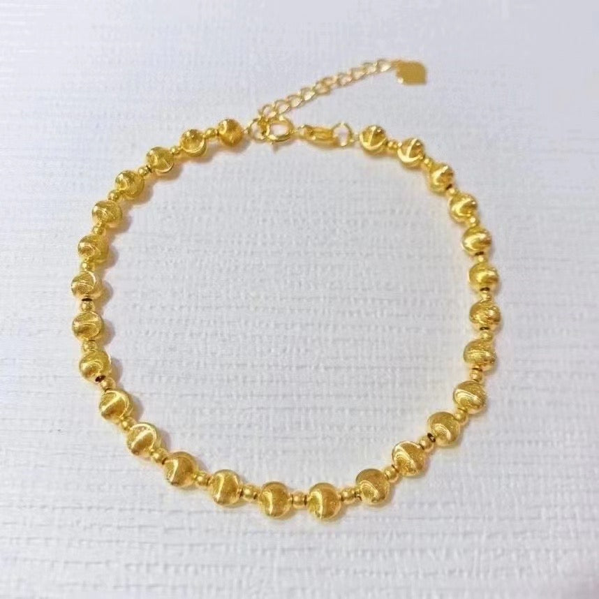 18k Gold bead bracelet 2.5-4mm